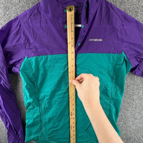 Patagonia Houdini Lightweight Snap Jacket Packable Small Purple Green Nylon - Picture 13 of 14